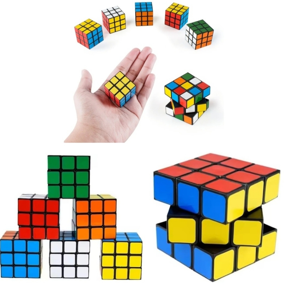 🍎New 6 Mini Color 3x3 Cube Puzzle Game Toys Party Favors Retro Travel Size